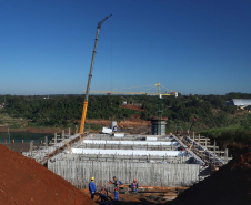 Segunda ponte de Foz do Iguaçu tem ritmo intenso de obras. Foto: José Fernando Ogura/AEN