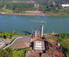 Segunda ponte de Foz do Iguaçu tem ritmo intenso de obras. Foto: José Fernando Ogura/AEN