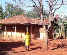 Sanepar faz desinfecção de aldeia com confirmação de Covid-19. Foto:Sanepar