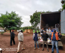 Defesa Civil Estadual apoia FUNAI na entrega de cestas básicas em aldeias indígenas no Paraná. Foto:Defesa Civil