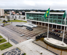 O Governador Carlos Massa Ratinho Junior entrega nesta quarta-feira (29/07), viaturas para o Departamento Penitenciário do Paraná (Depen) no Palácio Iguaçu.  Curitiba, 29/07/2020 - Foto: Geraldo Bubniak/AEN