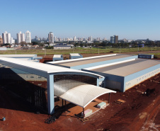 Obras do Hospital da Criança de Maringá,   serao 160 leitos, sendo 20 de UTI, a área construída é de aproximadamente 23 mil metros quadrados e está no espaço do antigo aeroporto da cidade, doado pela União ao município. O local tem cerca de 90 mil metros quadrados. -  04/08/2020 -  Foto: Geraldo Bubniak/AEN