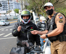 Curitiba, 22 de setembro de 2020.  Blitz educativa BPTran.