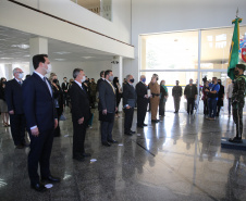 O Governador Carlos Massa Ratinho Junior recebe, nesta quinta-feira (24),  a medalha Exercito Brasileiro no Forte do Pinheirinho.  Curitiba, 24/09/2020. Foto: Geraldo Bubniak/AEN