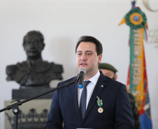 O Governador Carlos Massa Ratinho Junior recebe, nesta quinta-feira (24),  a medalha Exercito Brasileiro no Forte do Pinheirinho.  Curitiba, 24/09/2020. Foto: Geraldo Bubniak/AEN