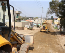 Drenagem, Pavimentação e Calçamento de Ruas na Vila Rosa em Piraquara. 04/09/2020 - Foto: Geraldo Bubniak/AEN