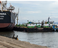 Aumenta, em volume e quantidade, o abastecimento de navios nos portos do Paraná. Foto: Claudio Neves