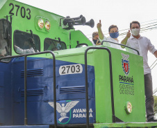 O governador Carlos Massa Ratinho Junior entregou nesta terça-feira (1º) o primeiro pacote de revitalização e modernização das locomotivas e vagões da Ferroeste. 