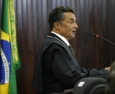 Governador Carlos Massa participa da  cerimônia de posse da nova cúpula diretiva do Tribunal de Justiça do Paraná (TJ-PR) para o biênio 2021/2022. Foto: Jonathan Campos/AEN