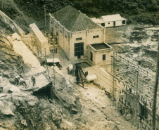 Primeira grande hidrelétrica do Paraná completa 90 anos de operação. Imagens da construção da Usina - acervo histórico. -  Foto: Divulgação Copel