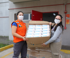 A Mondelez Brasil  faz a entrega de Kits Covid e de mascaras de proteçao para a Defesa Civil 24/03/2021 - Foto: Geraldo Bubniak/AEN