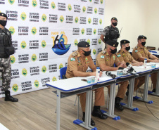 Curitiba, 06 de abril de 2021. Coletiva de Imprensa  - Operação Rio II da Polícia Militar desarticula grupo que praticava tráfico e homicídios no Litoral do estado.
