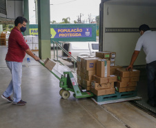 Paraná envia maior quantitativo de insumos em 24h desde o início da pandemia  -  Curitiba, 17/04/2021  - 
Foto Gilson Abreu/Arquivo AEN