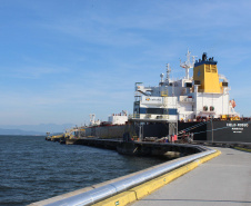 Porto de Paranaguá recebe maior navio tanque da história. Foto: Claudio Neves
