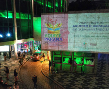 Teatro Guaíra - Lançamento da Campanha Aquece Paraná  -  Curitiba, 12/05/2021  -  Foto: Alessandro Vieira/AEN
