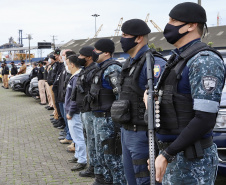 Forças de Segurança retomam ações conjuntas nos portos do Paraná  -  Paranaguá, 18/06/2021  -  Foto: Cláudio Neves/Portos do Paraná
