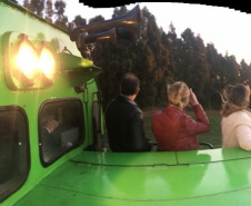 Ibama e Funai visitam os Campos Gerais para conhecer o traçado da Nova Ferroeste. Os técnicos sobrevoaram a Terra Indígena em Nova Laranjeiras. Foto Alessandro Vieira