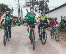 Lançamento de ciclorrota em Pontal do Paraná marca retomada do esporte no Litoral. Foto: Paraná Esporte