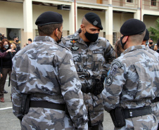 A Polícia Militar do Paraná formou, nesta sexta-feira (24/09), 30 militares estaduais do Paraná, três do Amapá e uma policial do Ceará com o XV Curso de Controle de Distúrbios Civis (CCDC) turma 2021. -  Curitiba, 24/09/2021  -  Foto: Soldado Ismael Ponchio