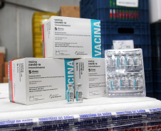 Paraná recebe 137,2 mil vacinas contra a Covid-19 para segunda dose; 176,6 mil para dose reforço chegam no sábado  -  Curitiba, 01/10/2021  -  Foto: Américo Antonio/SESA