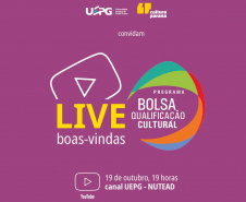UEPG promove live de boas-vindas aos alunos da Bolsa Qualificação Cultural. Imagem:SECC