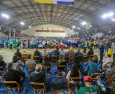 Abertura dos Jogos da Integração do Idoso, em Guaratuba. Foto: Valdelino Pontes/AEN