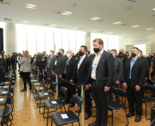 O vice governador Darci Piana participa  nesta quarta-feira  (20) do lançamento de programa de cursos de atualização profissional e de especialização nas áreas de Polícia Comunitária, Mediação de Conflitos e Análise Criminal para 6,2 mil profissionais de todo o Paraná,  no Palacio Iguacu.   Curitiba, 20/10/2021 -  Foto: Geraldo Bubniak/AEN