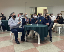 O secretário de Estado da Saúde, Beto Preto, destacou a parceria do Governo do Estado com os municípios, principalmente no enfrentamento à Covid-19, em reunião realizada nesta quarta-feira (27) com a Associação dos Municípios dos Campos Gerais (AMCG) em Arapoti. -  Curitibs, 27/10/2021 - Foto: Andressa Desyreé/SESA