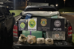 Forças de segurança apreendem quase uma tonelada de drogas e centenas de munições no Oeste