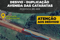 Duplicação da BR-469 tem novo desvio em Foz do Iguaçu a partir de segunda-feira