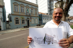 Desenhista e urban sketcher Simon Taylor assume residência artística do Museu Casa Alfredo Andersen 