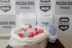 Polícia Civil apreende álcool comercializados de forma irregular. Foto: Polícia Civil