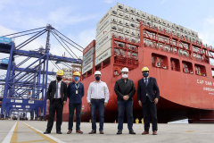 Nesta segunda-feira (01), o superintendente estadual dos Correios no Paraná, Paulo Cezar Kremer dos Santos, visitou o Terminal de Contêineres de Paranaguá (TCP) e se reuniu com o presidente da Portos do Paraná, Luiz Fernando Garcia. Foto: Claudio Neves/Portos do Paraná