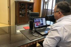 O secretário de Estado da Saúde, Beto Preto, realizou uma videoconferência com prefeitos que fazem parte da Associação dos Municípios do oeste do Paraná (AMOP) na manhã desta terça-feira (23) para discutir sobre a situação da pandemia na região. 
Foto:SESA