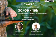 O seminário é um processo de sensibilização sobre a implantação do Laboratório de Inovação i-Lab Agro, a primeira experiência voltada ao tema agro no setor público brasileiro. Nesta quarta, o tema será o programa InovaInvest. Veja como se inscrever.