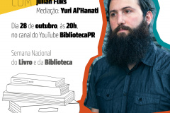 Biblioteca Pública promove live com o escritor Julián Fuks. Imagem:BPP