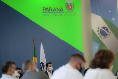 Curitiba  -23-11-2020 -  Governador do Paraná Carlos Massa Ratinho Junior durante reunião com Deputados Estaduais  - Foto: Jonathan Campos/ AEN