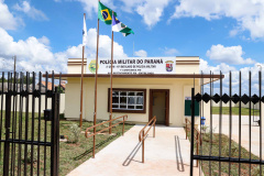 Governador inaugura sede do destacamento da PM de Entre Rios, em Guarapuava.