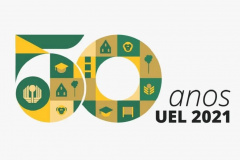 Elementos que preenchem o número 50 remetem ao Campus Universitário e símbolos da UEL.  -  Londrina, 23/08/2021  -  Foto: UEL