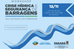 IAT emitirá certificado de participação em workshop sobre crise hídrica e segurança de barragens - Curitiba, 08/11/2021 - Foto/Arte: SEDEST
